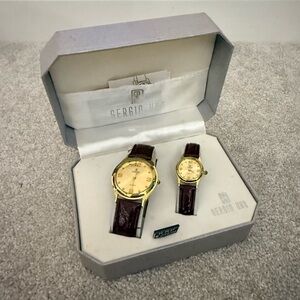 Sergio uno Gold and Brown couples  Watch Set